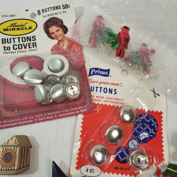 Lot Of Button Covers Vintage To Modern Includes Cover Your Own Button Covers - Picture 2 of 5
